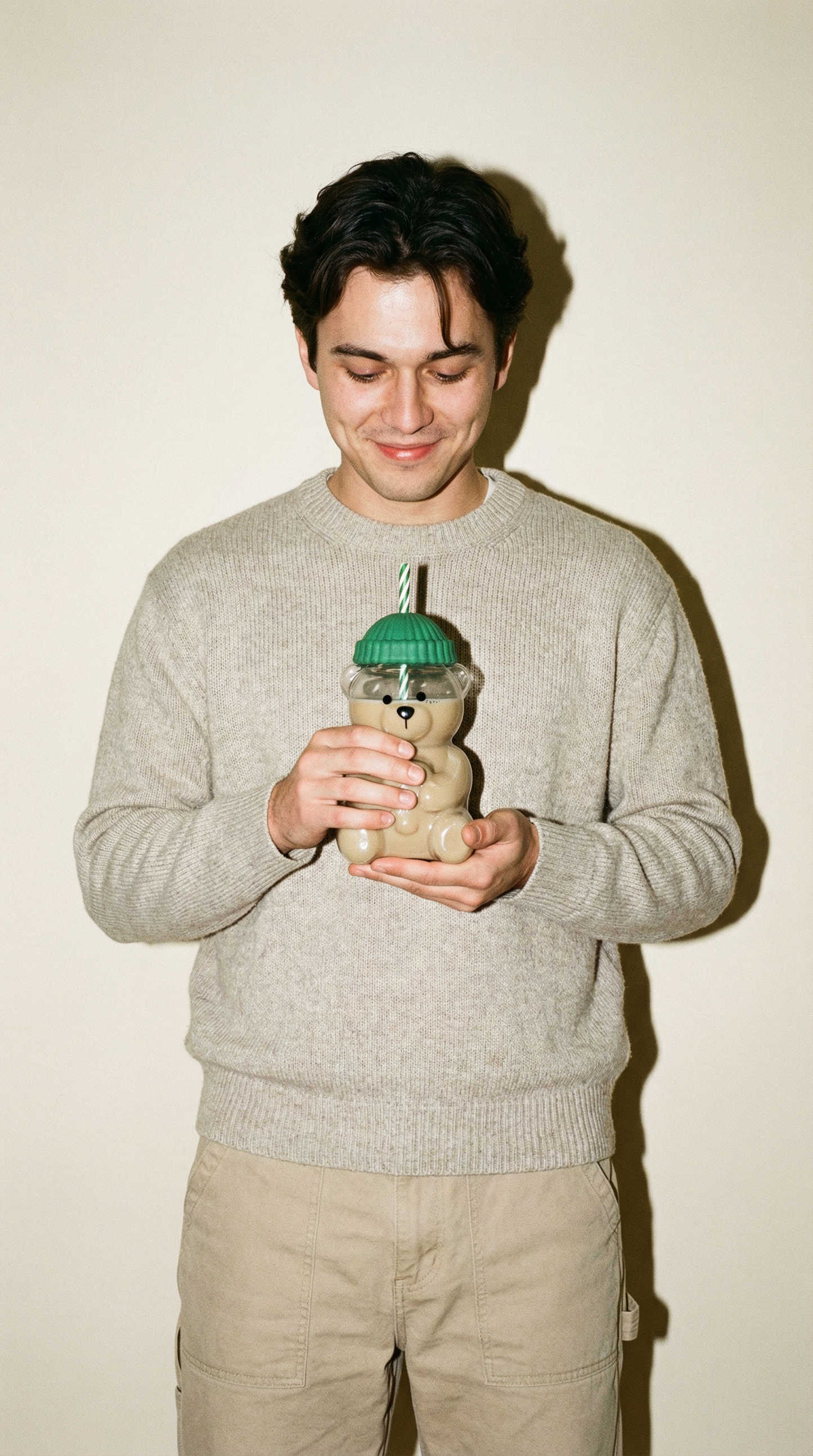 Cute Bear Glass Cup with Straw – Aesthetic Tumbler